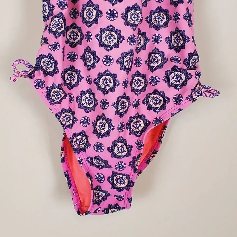 Breaking Waves Girls One Shoulder Swimsuit